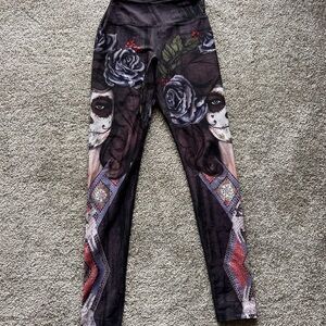 Eagle Rock Werkshop Floral Skull Print Leggings S